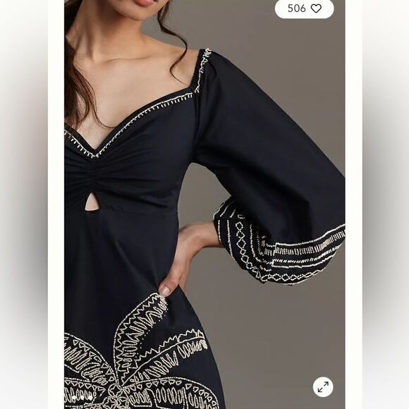 FARM Rio Sweetheart Cutout Beaded Midi Dress NWT - Picture 4 of 12